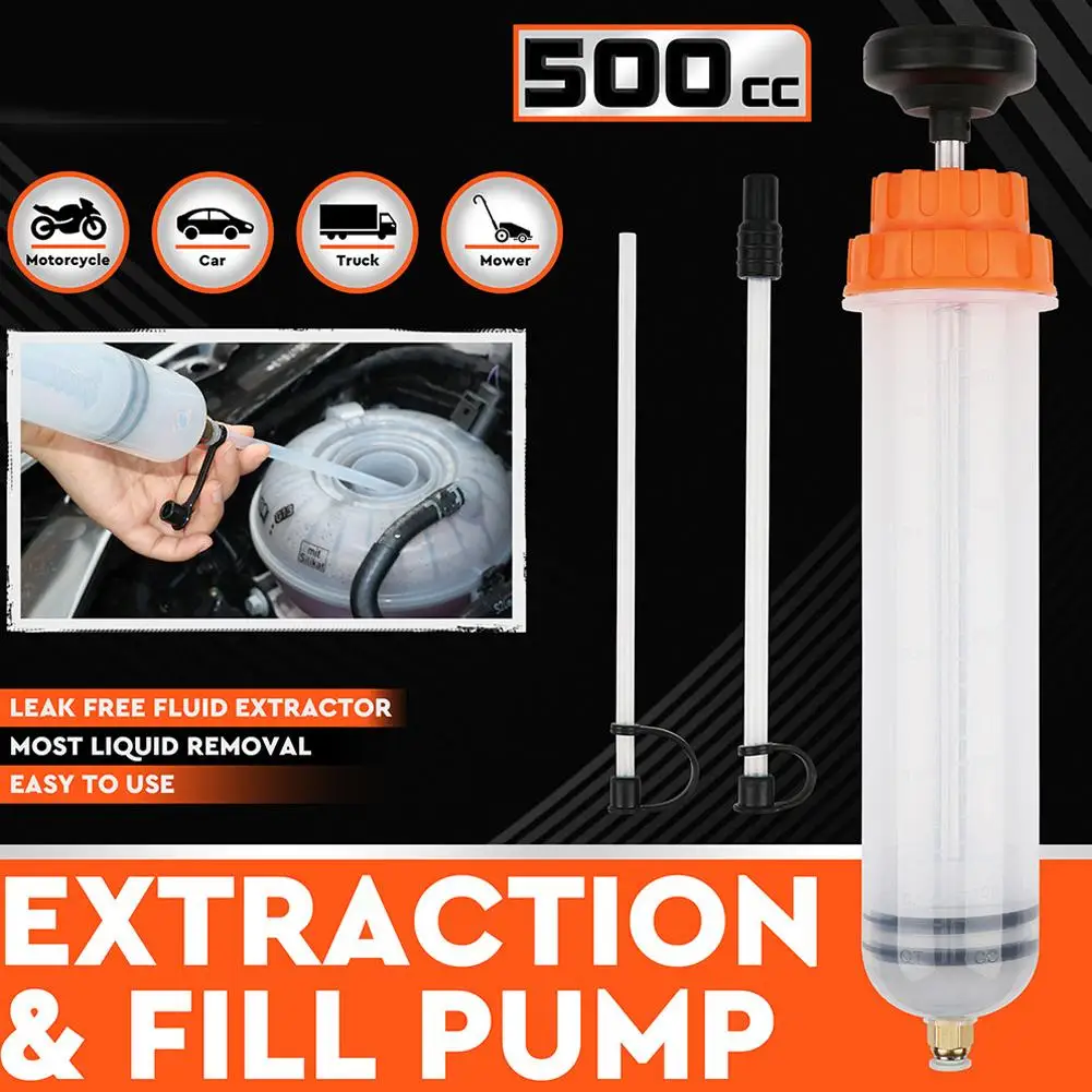 Extracteur de liquide d'huile de voiture 500CC, manuel et efficace, pompe à vidange automatique, aspiration translucide, transfert d'huile, pompe spéciale K0J4