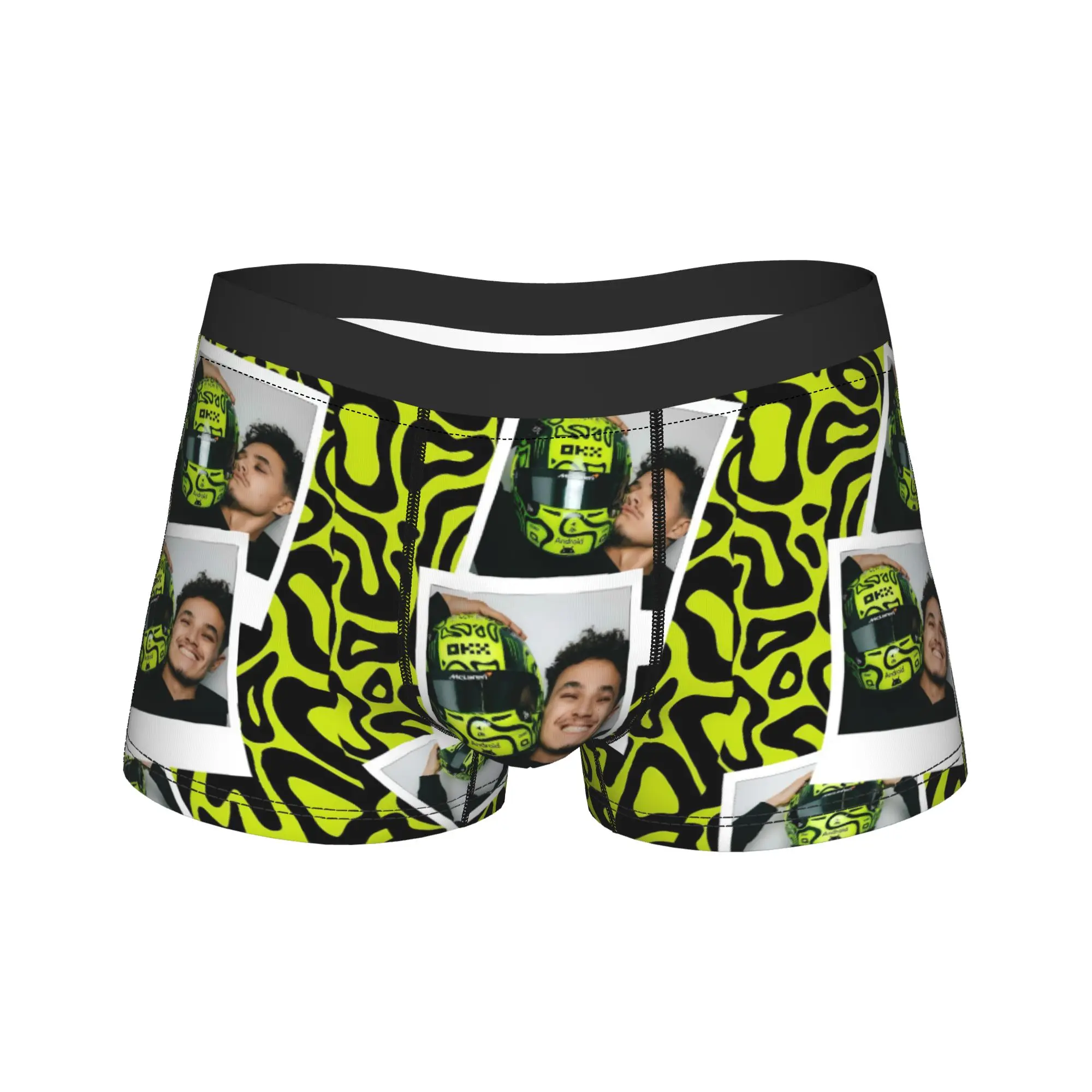 

Racing Driver Underwear L-Landos Helmet Design Males Boxer Brief Elastic Trunk High Quality Printed Large Size Underpants