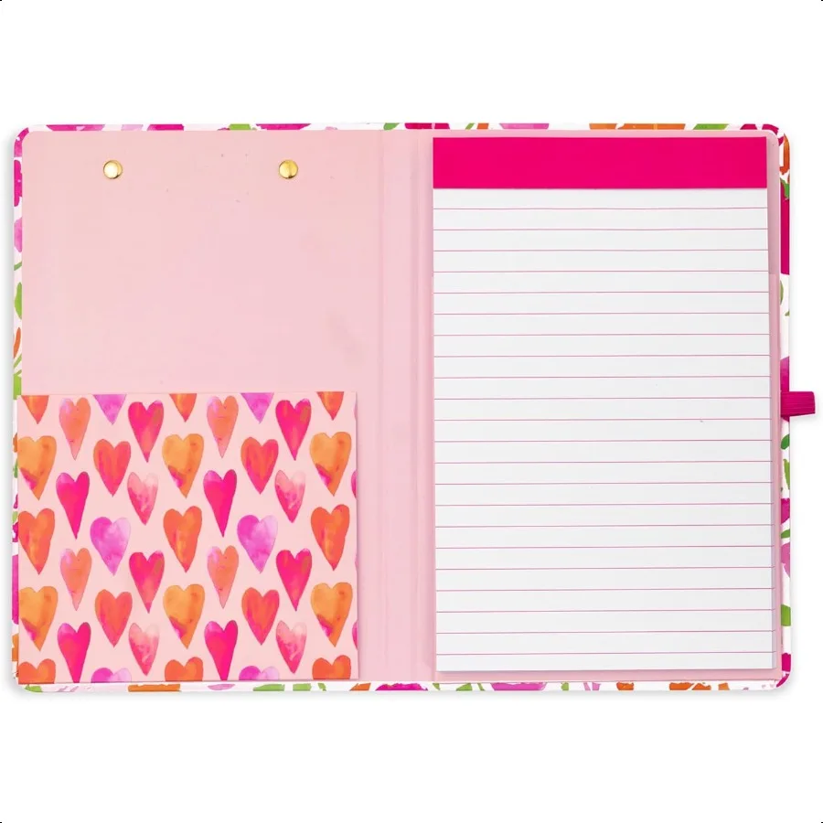 Steel Mill Co Cute Mini Clipboard Folio with Refillable Lined Notepad and Interior Storage Pocket Small Padfolio for Work Water