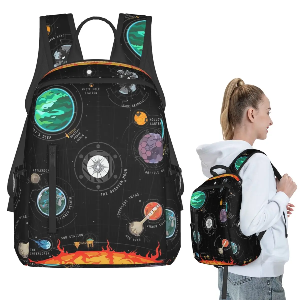 Outer Wilds System Backpack Student BookBag Boys Girls School Bag Laptop Shoulder Bags Men Women