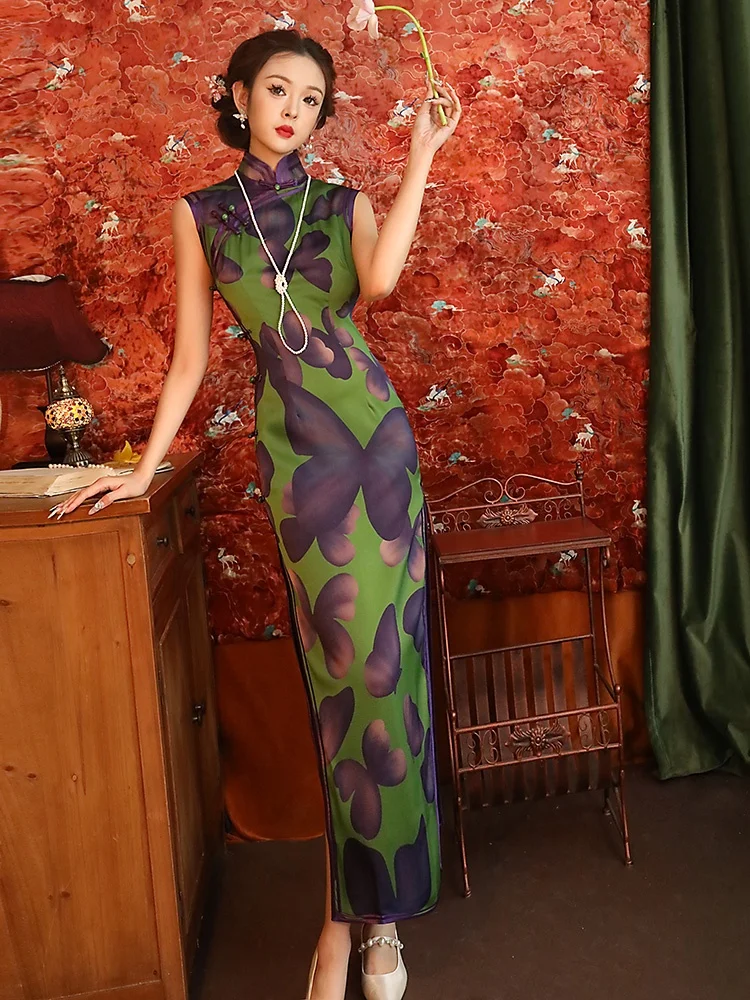 

Женская улучшенная повседневная одежда Ele Long Dr 2024 New Sle в стиле Китайской Республики, высококачественная, однотонная