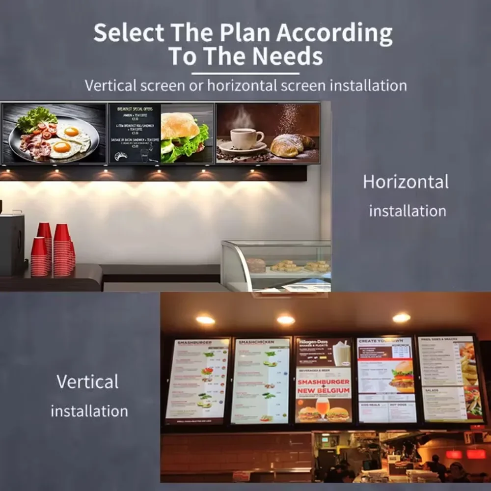 

2025 32 Digital Signage And Display Frameless Vertical LCD Menu Board Android Coffee Shop Indoor Hotel Signage