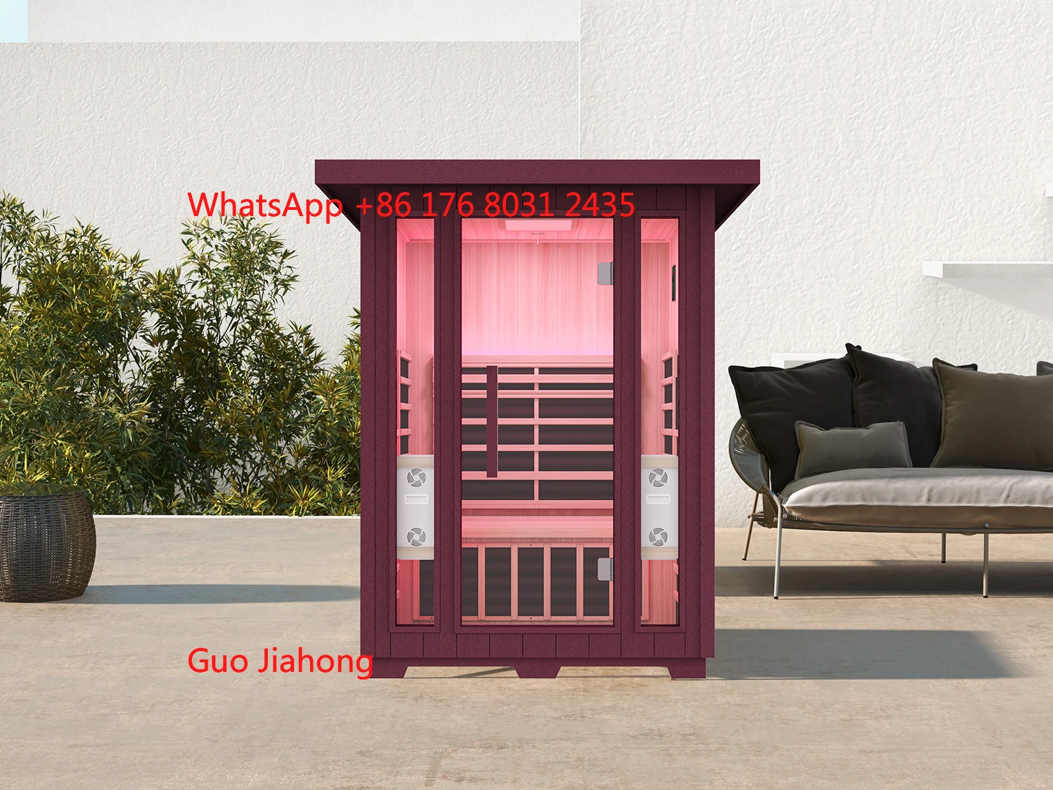 

Near Sauna House 2 People Indoor Therapy EMF Electric Sauna Rooms Wood Steam Sauna Room for Sale