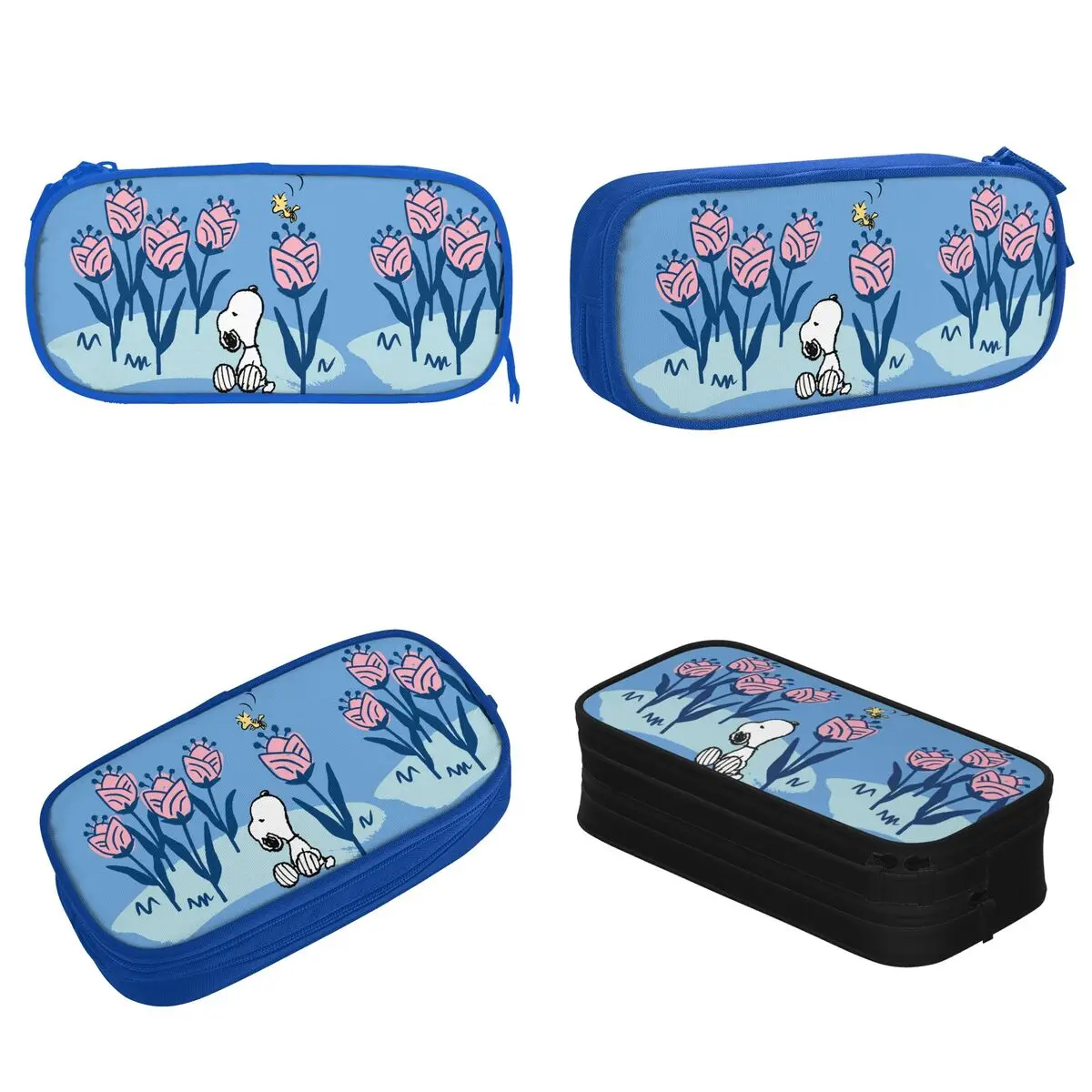 Snoopy Woodstock Flower Garden Pencil Cases Pencil Box Pen Box for Girl Boy Large Storage Bag Office Gifts Stationery