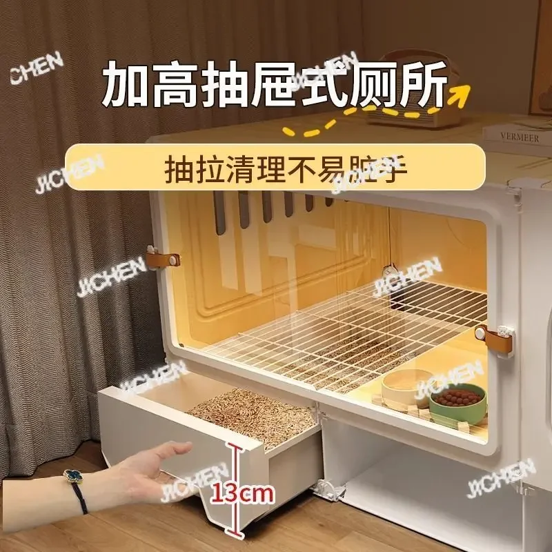 

HUNAN Rabbit Cage Home Villa Extra Large Deluxe Nest Rabbit House Pet Guinea Pig Cage