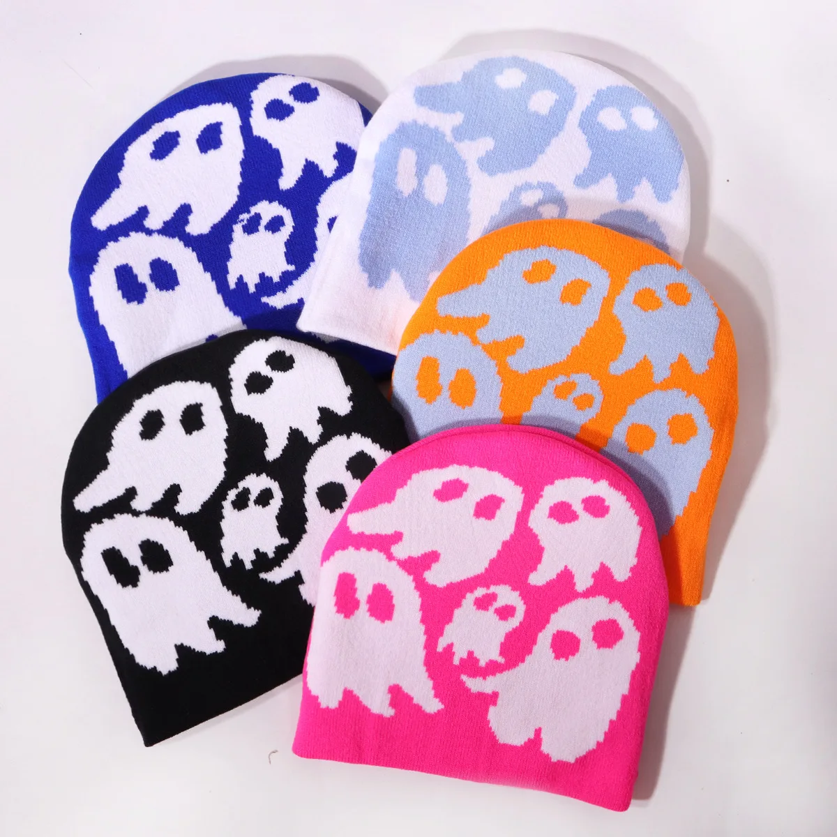 Halloween Elements Funny Wool Knitted Hats Little Devil Warm Autumn and Winter Hip Hop Street Comfortable Versatile Fashion Cute