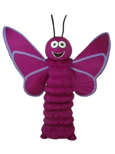 Costume de mascotte papillon violet pour adultes, robe d'halloween et de noël, accessoires complets, tenue de mascotte