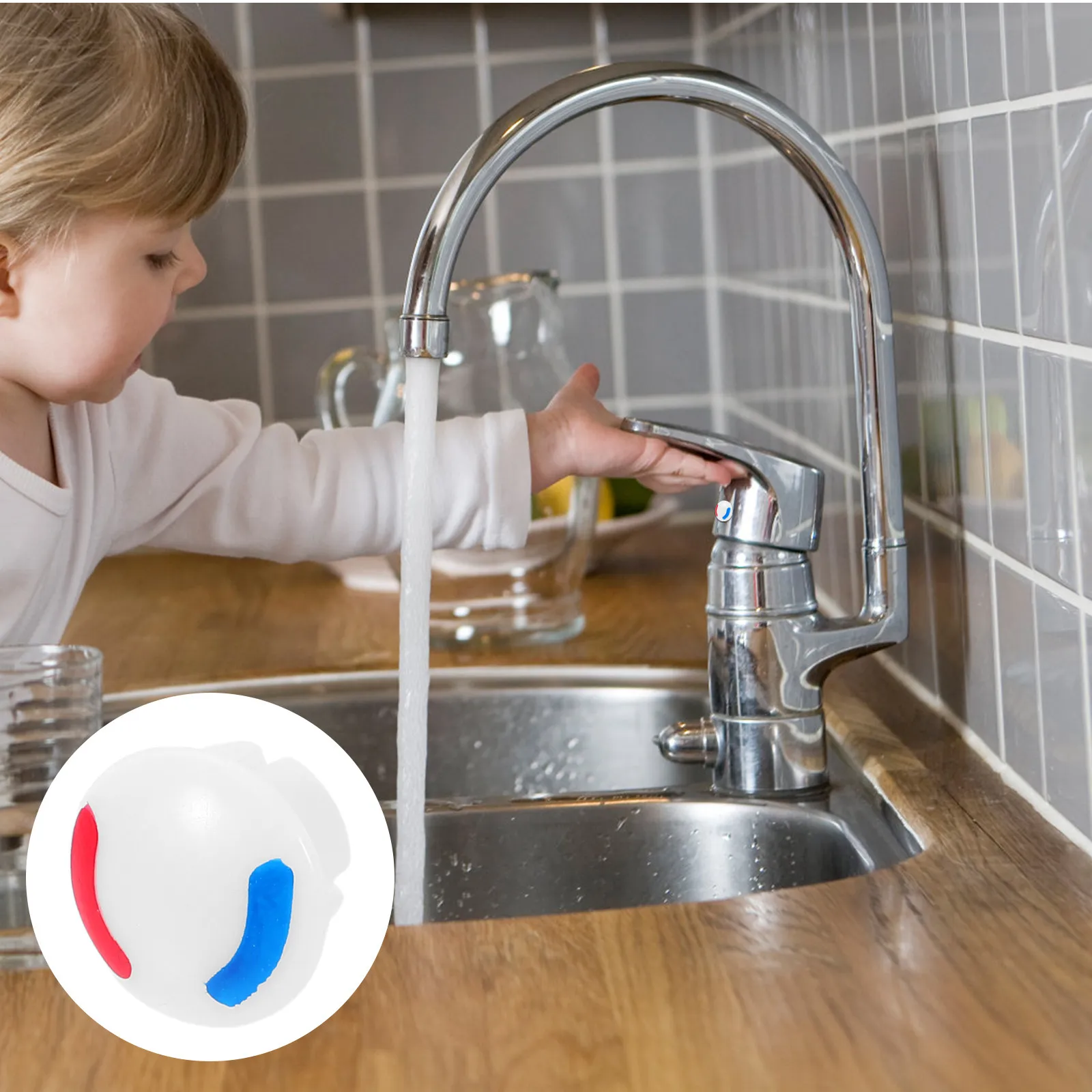 

10Pcs Water Faucet Accessories Hot Cold Labels Plastic Sink Tags Red Blue Covers Clear Identification Hotel Restaurant Signs