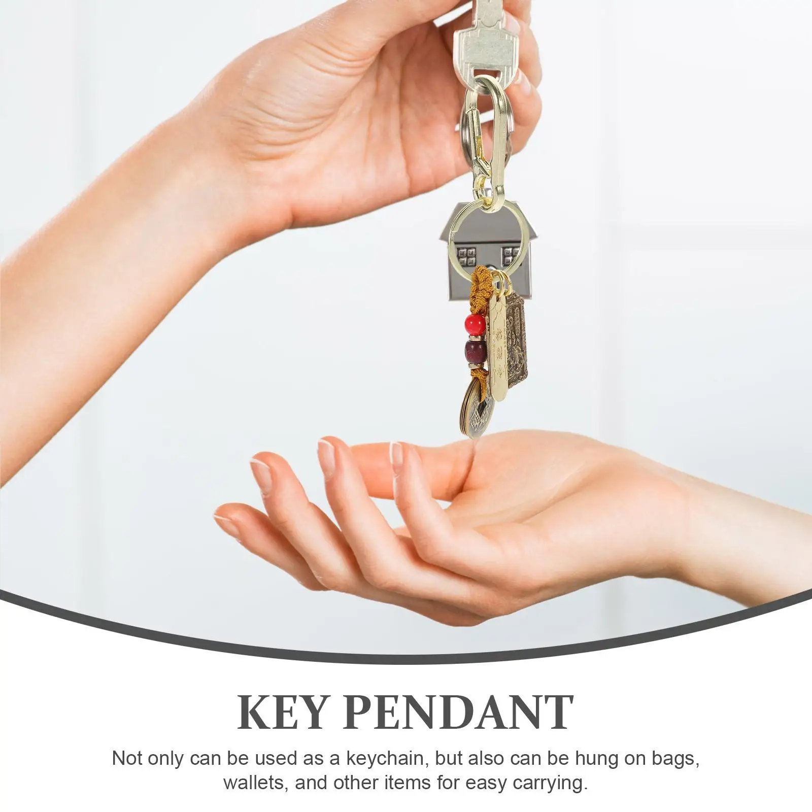 

Wu Keychain Vintage Brass Dragon Car Keys Women Cute Bag Pendant Unique Chains Small Copper Purse Man Lightweight