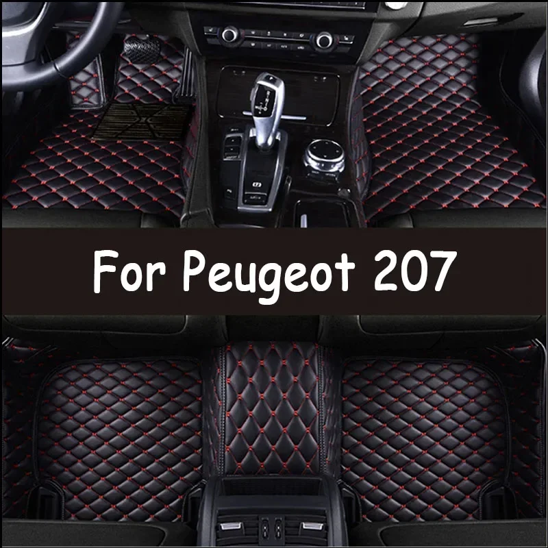 Car Floor Mats For Peugeot 207 2014 2013 2012 2011 2010 2009 Interior Accessory Custom Waterproof Car-styling Covers Lines Pads