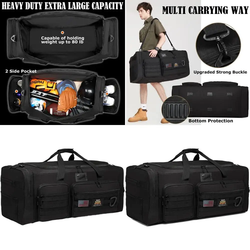 

Large Heavy-Duty Travel Duffle Bag for Men, Ideal for Sports Equipment and Drum Hardware
