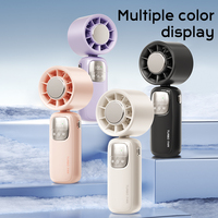 2025 New Digital Display 4000mAh Ice Cooling Mini Electric Fan Hanging Neck Handheld Fan Portable Turbo High-speed Folding Fan