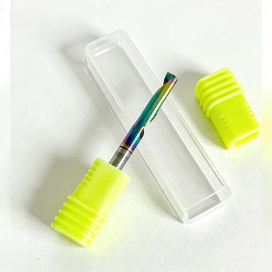 10Pcs 5A Single Flute for Aluminum Milling Cutter DLC Coated Colorful Aluminum Profile Composite Cutting Engraving Machine Bit