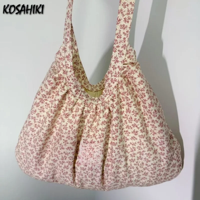 

Luxury Gentle Floral Print Canvas Design Bags for Women 2025 Y2k Elegant Sweet Handbags Fashion All Match Shoulder Crossbody Bag