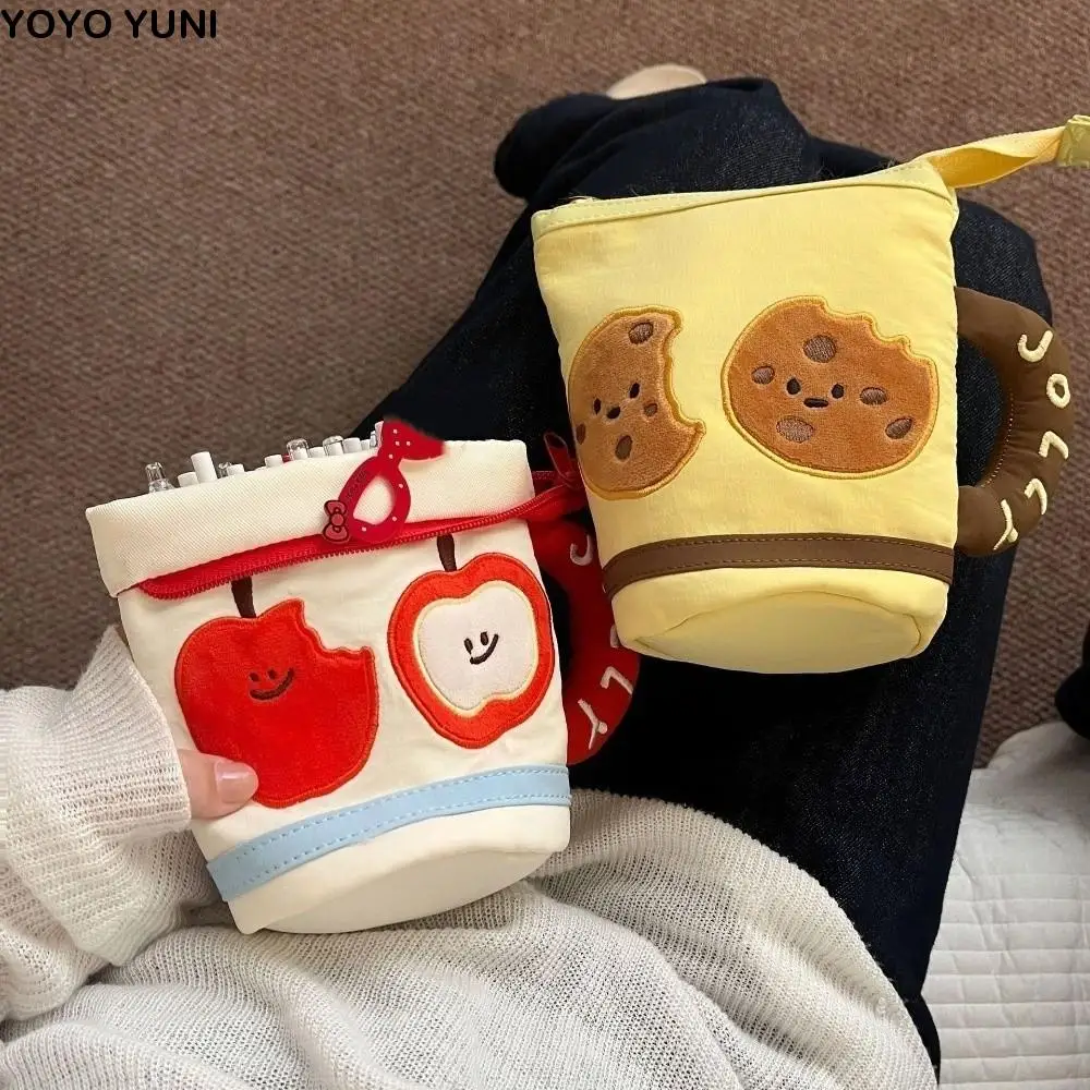 

Desktop Storage Cartoon Stationery Bag Cookies Fruits Large Capacity Korean Style Pencil Case Y2K Ins Style Water Cup Shape