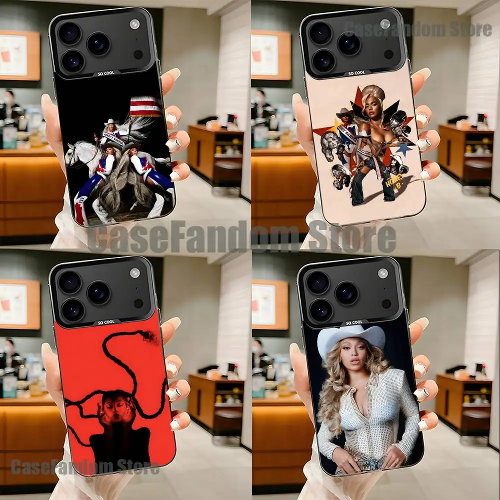 

Singer B-Beyonce-S For iPhone 17,16,15,14,13,12,11,Pro,MAX Black Candy Matte Cover