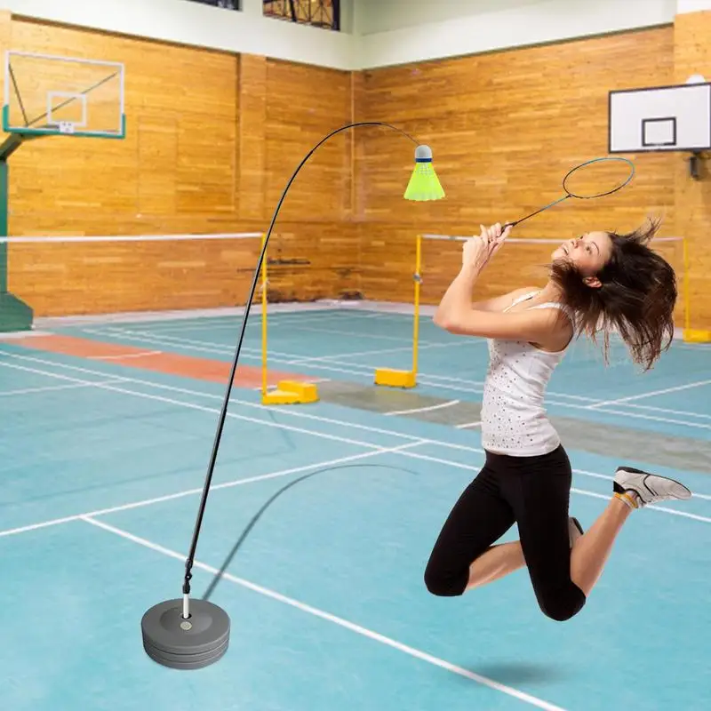 Treinador profissional portátil do badminton do estiramento, ferramenta do treinamento, peteca do auto-estudo, prática da única pessoa