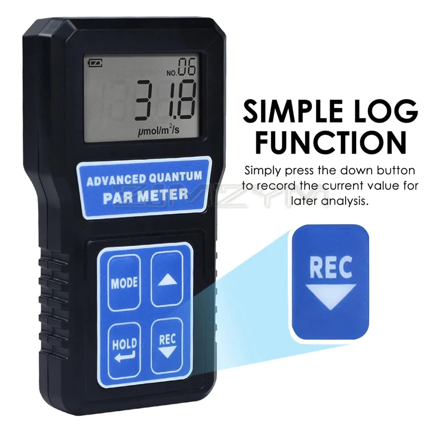 Digital PAR Quantum Meter PPFD Photo Synthetically Active Radiation (PAR) Tester 400-700nm Range for Crop Monitor