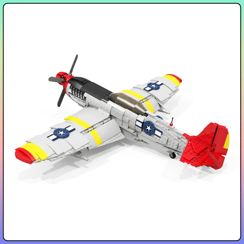 Military Series MOC North American Mustang P-51D Aircraft War Arms Building Block Model Set DIY Children's Toys Christmas Gifts