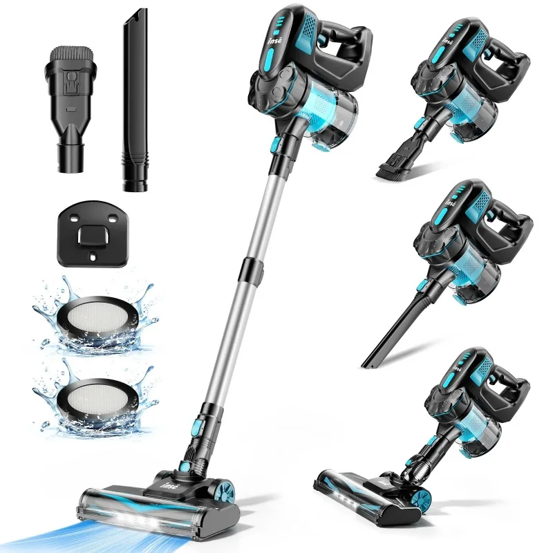 

INSE Cordless Vacuum Cleaners, 6-in-1 Lightweight Stick Vacuum for Hardwood Floor Carpet Pet Hair, V770