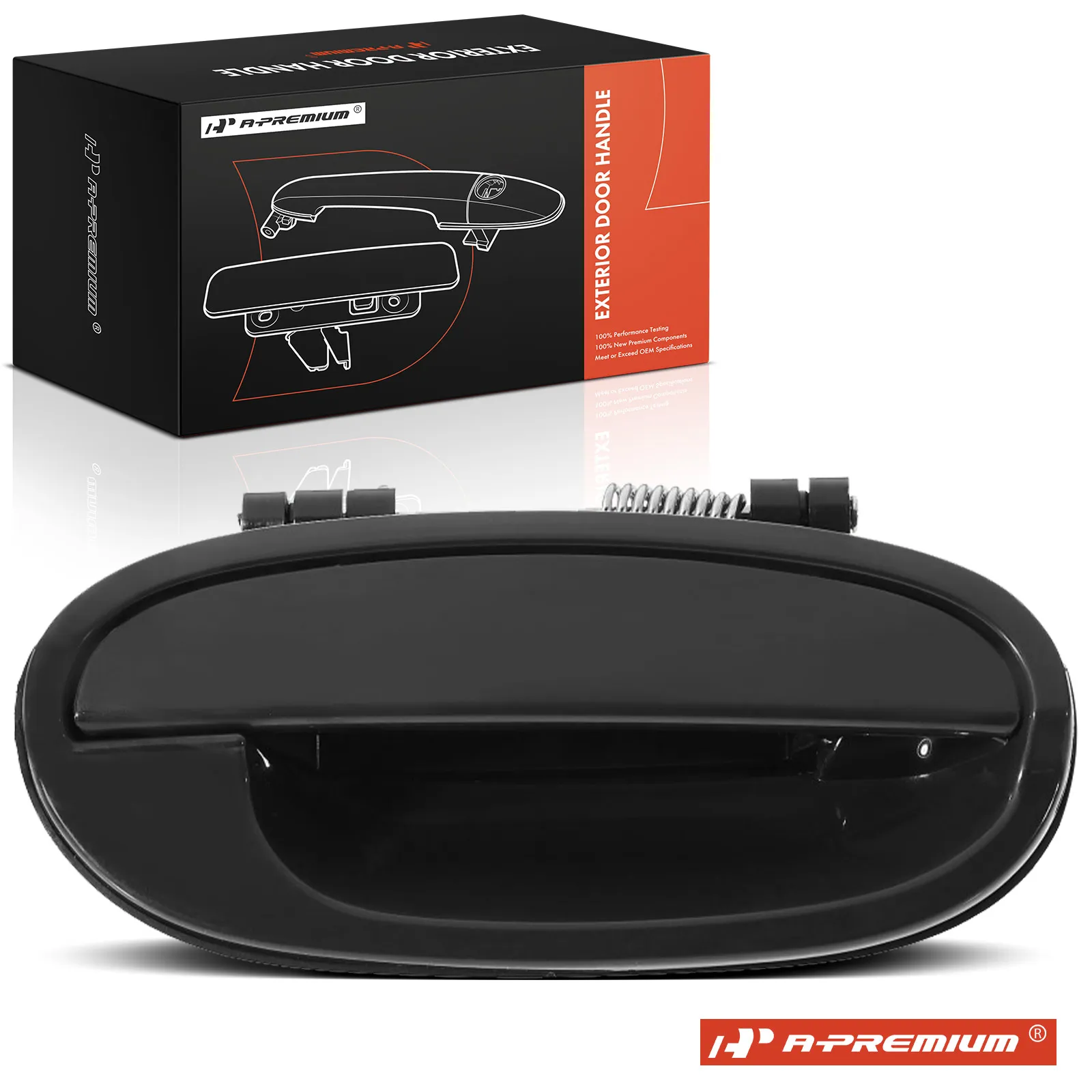 A-Premium Rear Passenger Side Smooth Black Exterior Door Handle for Chevrolet Spark 2006-2009