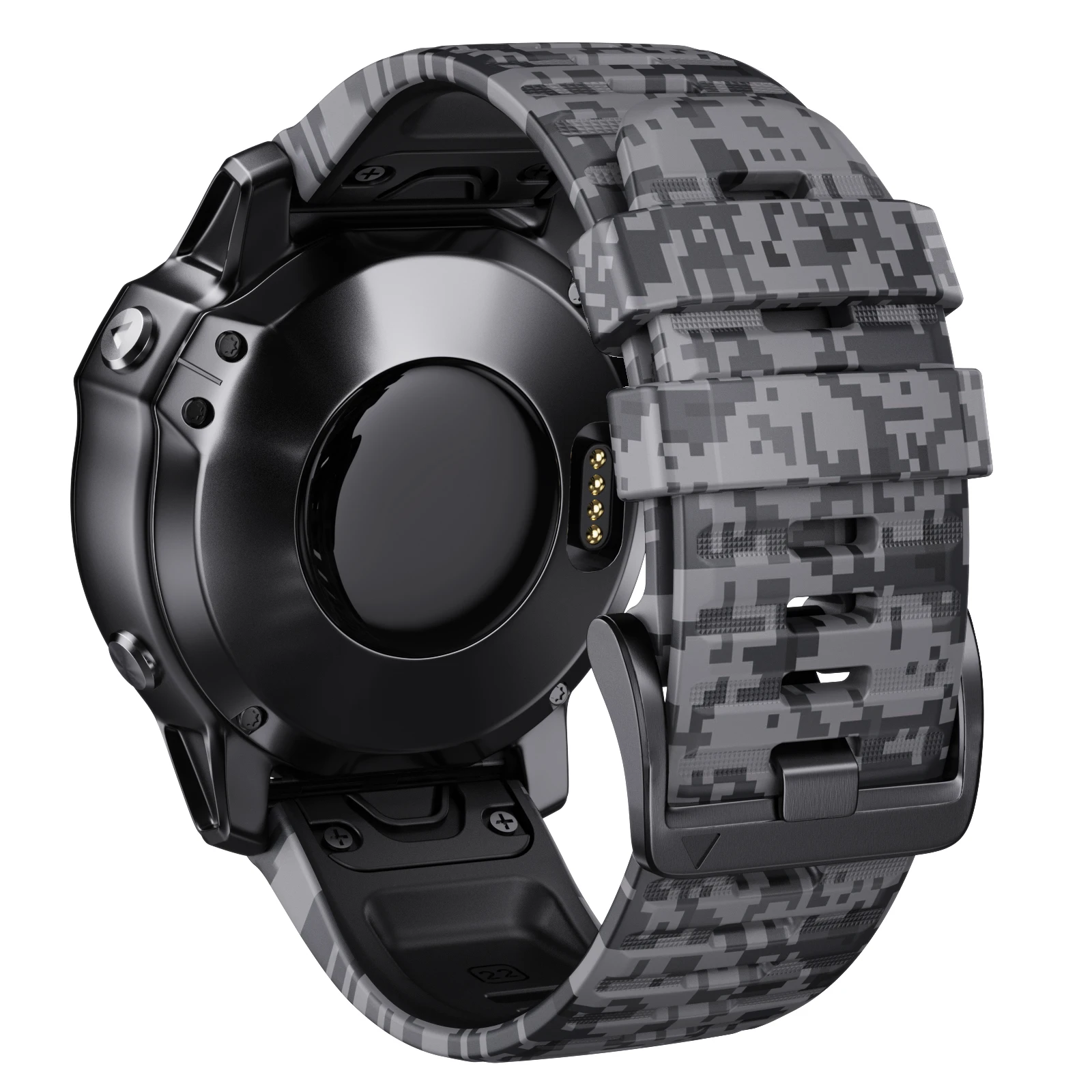 22 26 MM Camouflage Silicone Watch Band for Garmin Fenix 5/6 Pro/7X Instinct 2/2X Forerunner 955/945 Quick Release Wristband