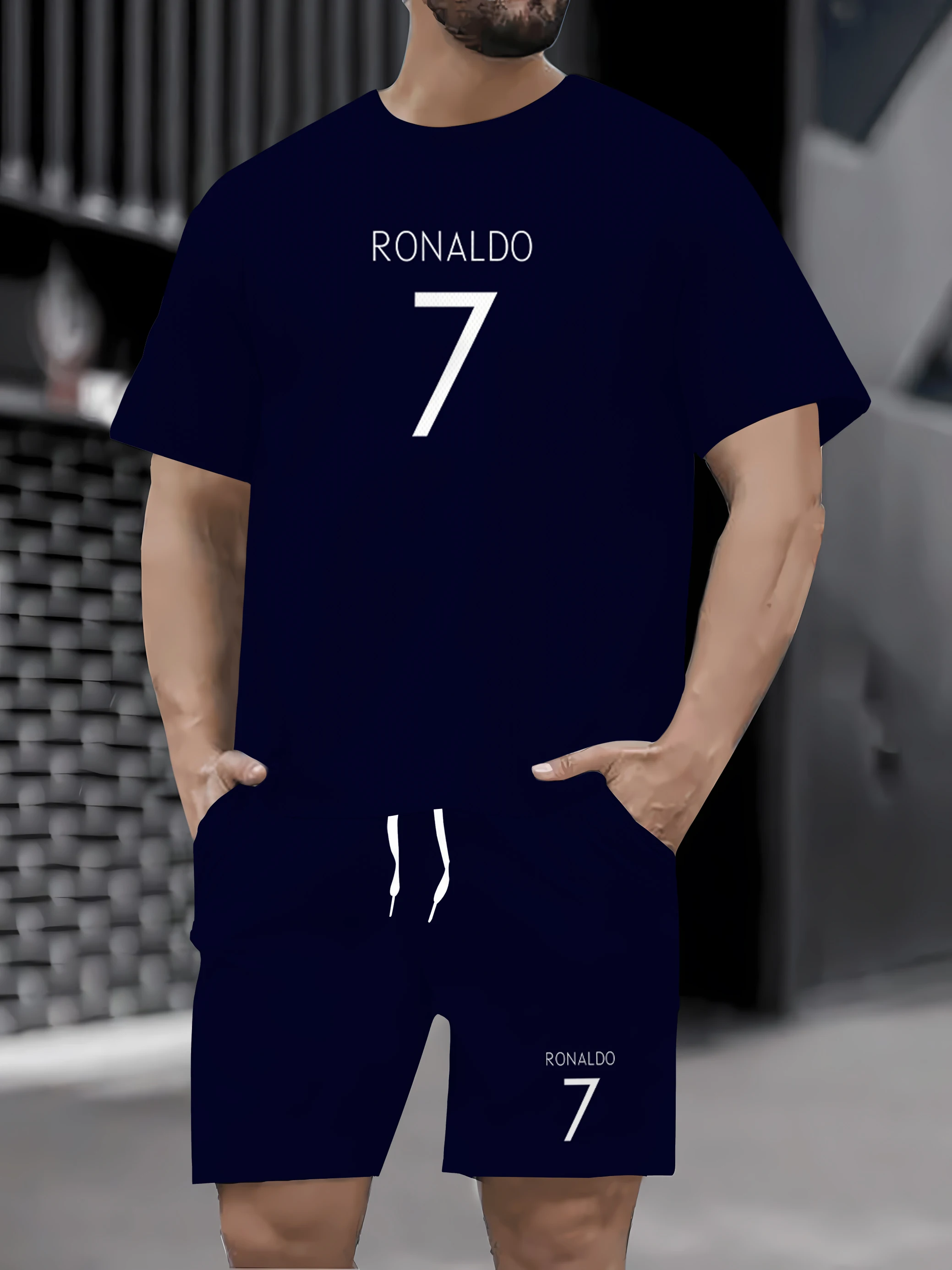 

Esportes de verão e lazer impresso manga curta esportes e lazer impresso camiseta de manga curta shorts