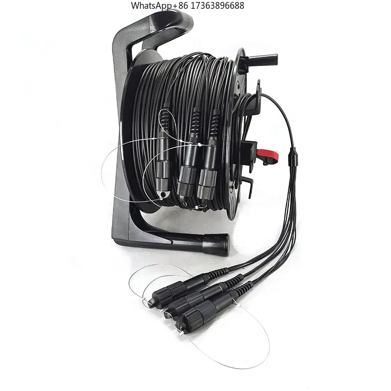 

Tactical Fiber Optic Cable Reel with LC SC Armored Fiber Optic Patch Cord for Radio TV Broadcasting Equipment