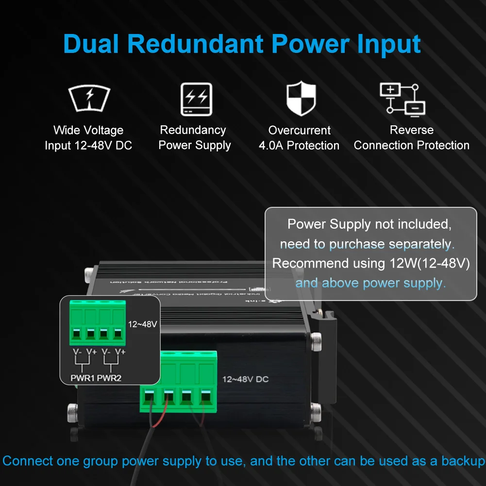 Imagem -03 - Interruptor Industrial da Fibra Ótica Ethernet do Gigabit de Portas Poe Sfp Din-rail Portas 10 Mbps 100 Mbps 1000mbps Entrada 1248vdc