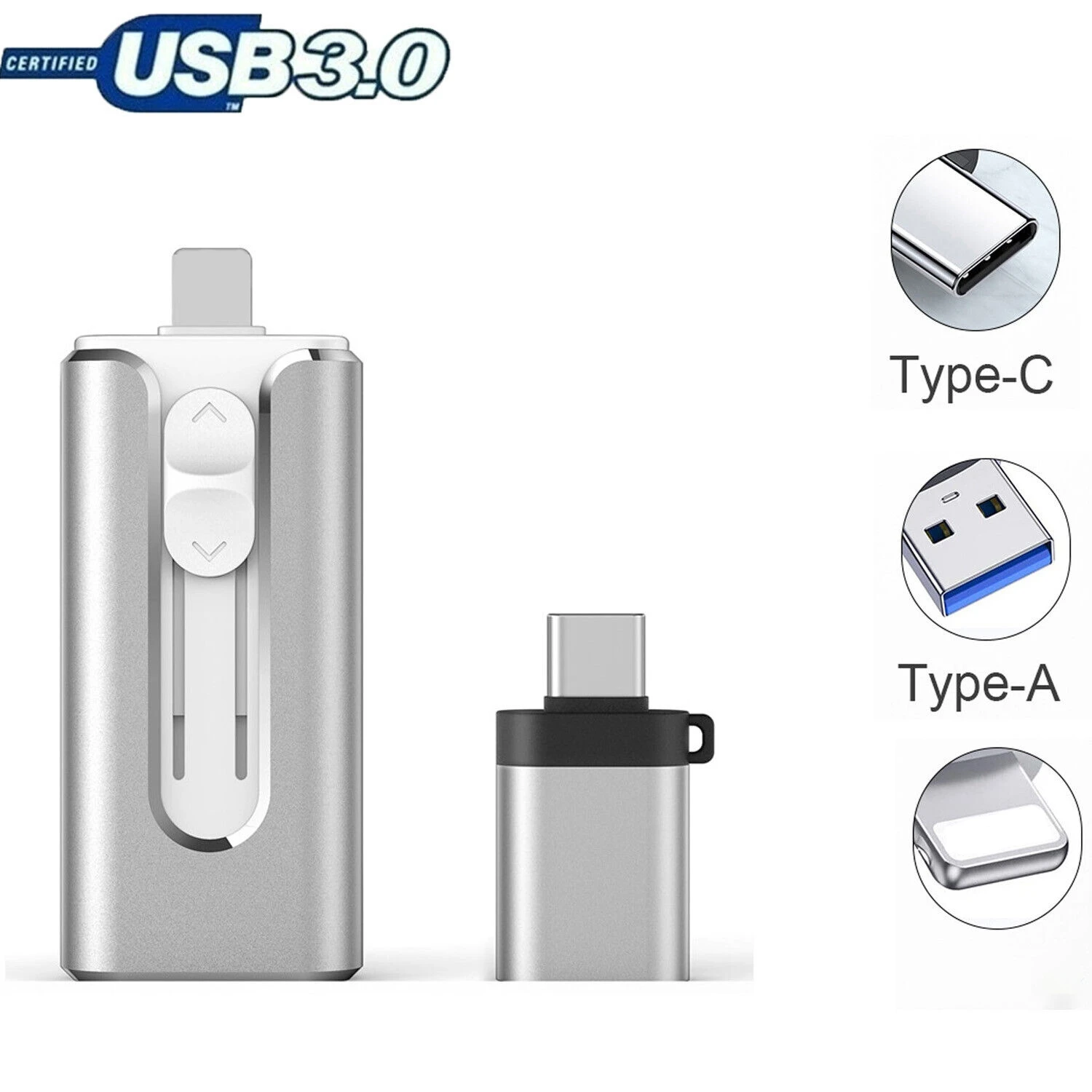 Unidad Flash USB 3.0 para iPhone, Tipo-C, Android y Computadora, Capacidad de 64GB-1TB, Memoria USB MoveSpeed, Memoria USB para Fotos