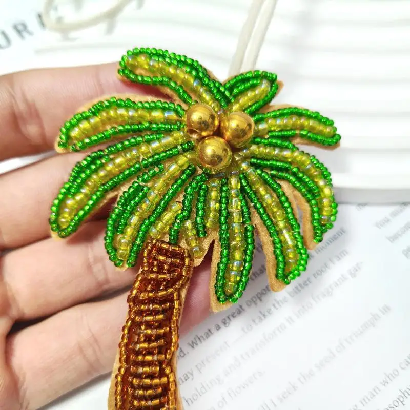 

Нашивка с аппликацией из кокосовой пальмы, кристалл, гриб, блестки, одежда ручной работы из бисера, пришитая нашивка, подвесная веревка, брелок для ключей, сумка, кулон