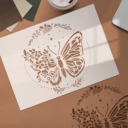 YOMDID 1pc Butterfly Flower DIY Graffiti Template Reusable Butterfly Pattern Painting Hollow Decoration Stencil Craft Supplies