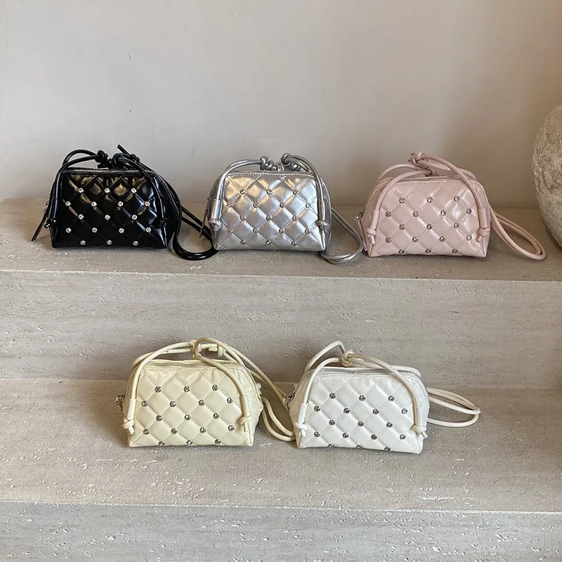 

Trendy 2025 Quilted Mini Phone Bag Multi-Function Crossbody Purse Candy Pastel Vintage Boutique Wallet Chain Strap