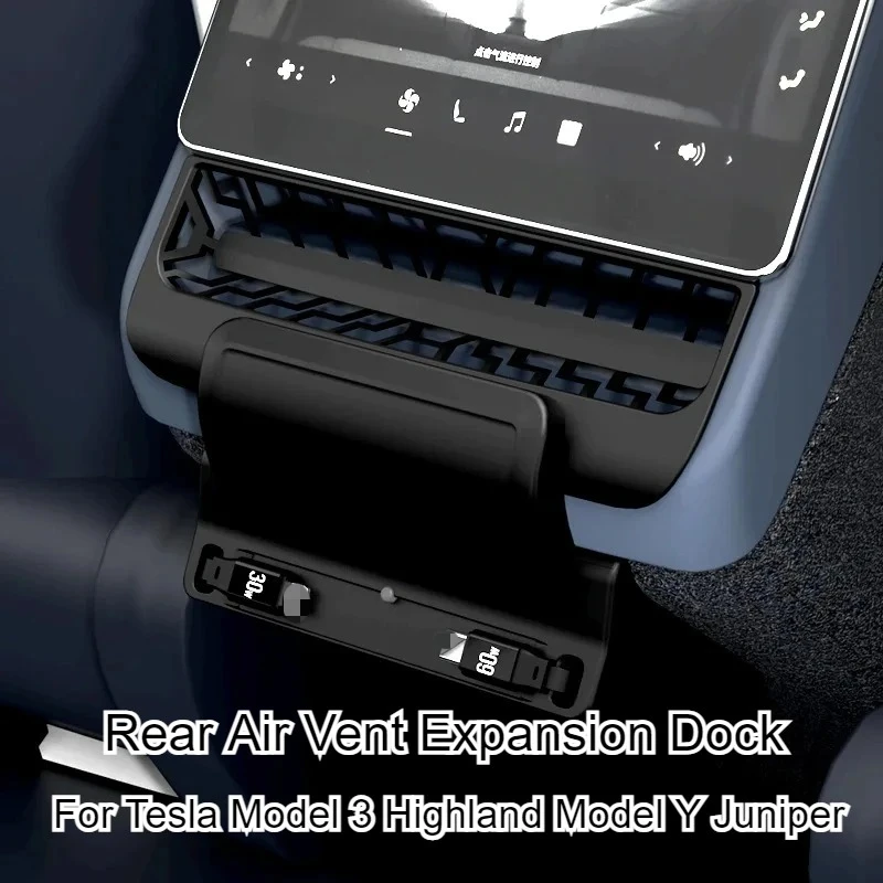 

For Tesla Model Y Juniper Model 3 Highland Rear Air Vent 27W Quick Charger USB Shunt HUB Power Splitter Type-C Charger