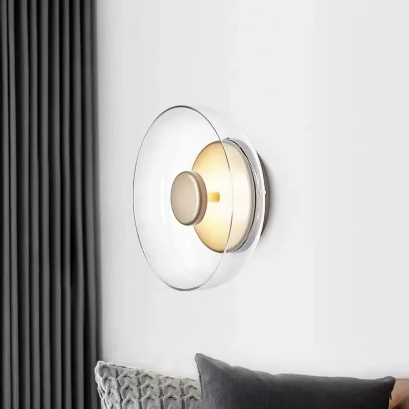 

Modern Wall Lamp Glass Led Lighting Bowl Hanging Sconces Nordic Bedside Lamp Living Bedroom Kitchen Indoor Decor Light Fixtures