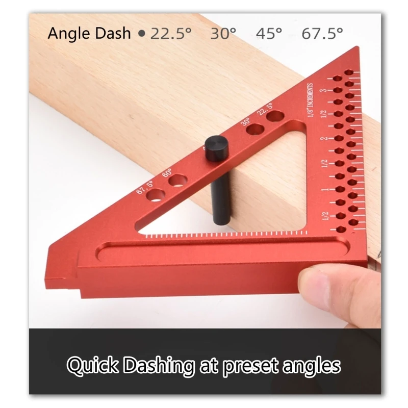 

Measuring Ruler 22.5/30/45/67.5 Degree Woodworking Square Protractor Triangle Ruler Measuring Tool Drop Shipping