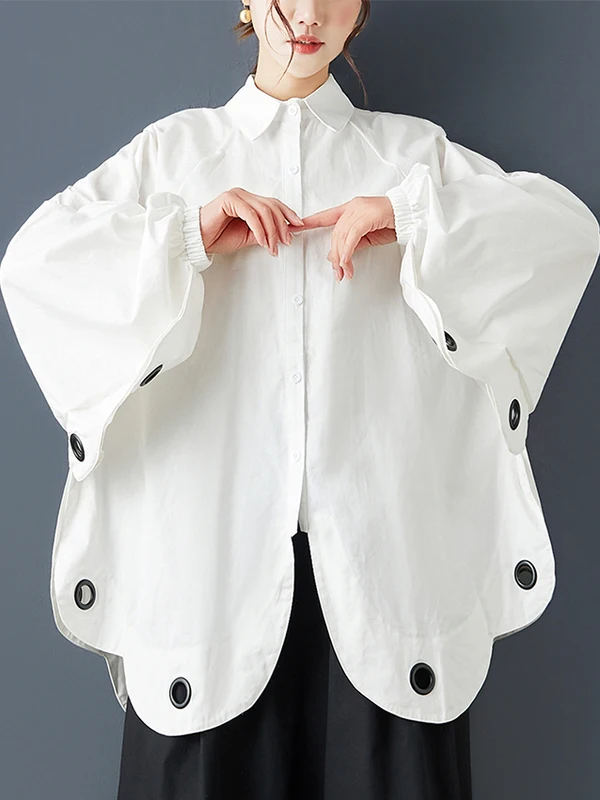 

SuperAen асимметричная трехмерная декоративная рубашка для женщин, свободные повседневные модные рубашки с рукавами «летучая мышь», осень 2023, новые рубашки