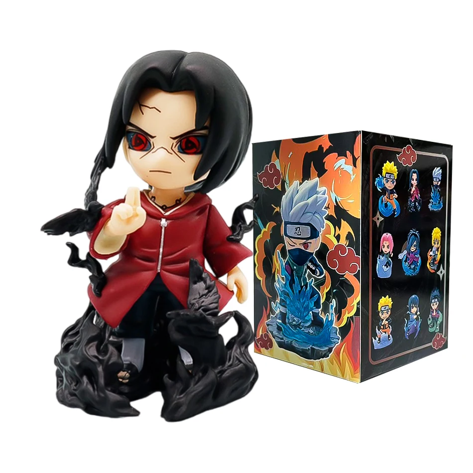 Naruto Blind Box Actionfiguren-Set Q-Version PVC Anime-Figuren Uzumaki Sasuke Itachi Kakashi Sammelmodelle Desktop-Geschenk