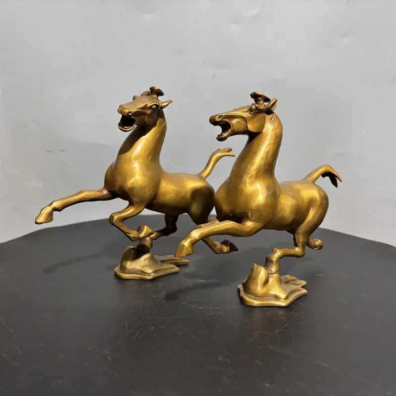 Brass Ornament, Horse Trotting on a Flying Swallow, Home and Office Decorative Craft, Chinese Style Metal Decoration, Open