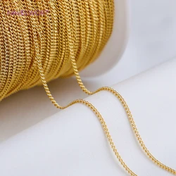 No Fade 14K Gold Plated Thin Curb Chain,Supplies For Women Necklace Bracelet Making Findings Side Chain Wholesale