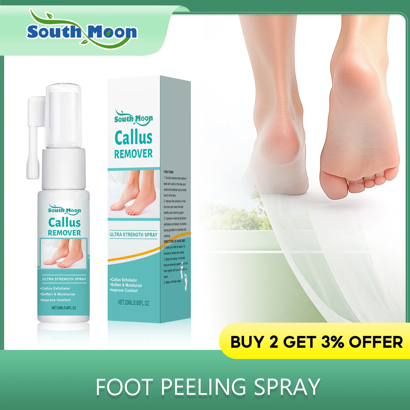 

Foot Peeling Spray Instantly Remove Dead Skin Calluses Moisturizing Nourishing Dry Cracked Rough Heels Exfoliating Foot Serum