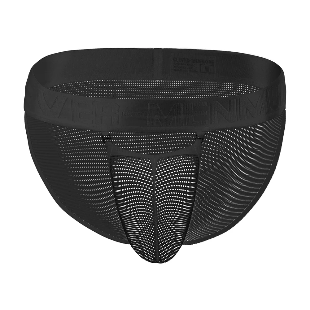 Men\\\\\\\'s Mesh Underpants with Metal Buckle Independent Pouch High Fork Style Briefs for Enhanced Support and Ventilation