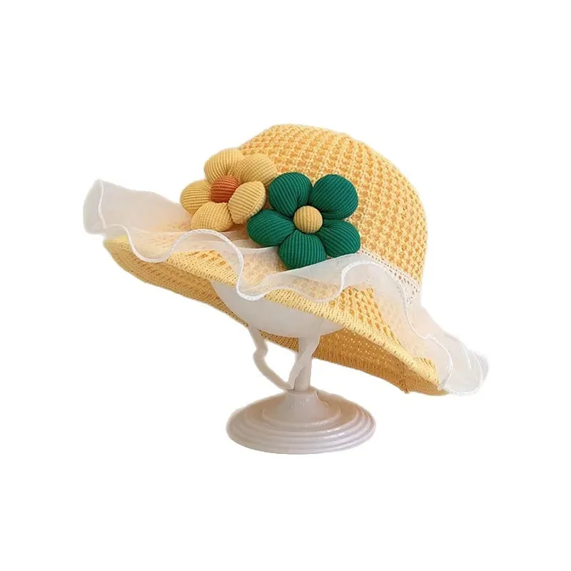 Baby Girl Summer Hat - Cute Wide Brim Hat for Infant, Beach Princess Straw Cap, UV Outdoor Travel