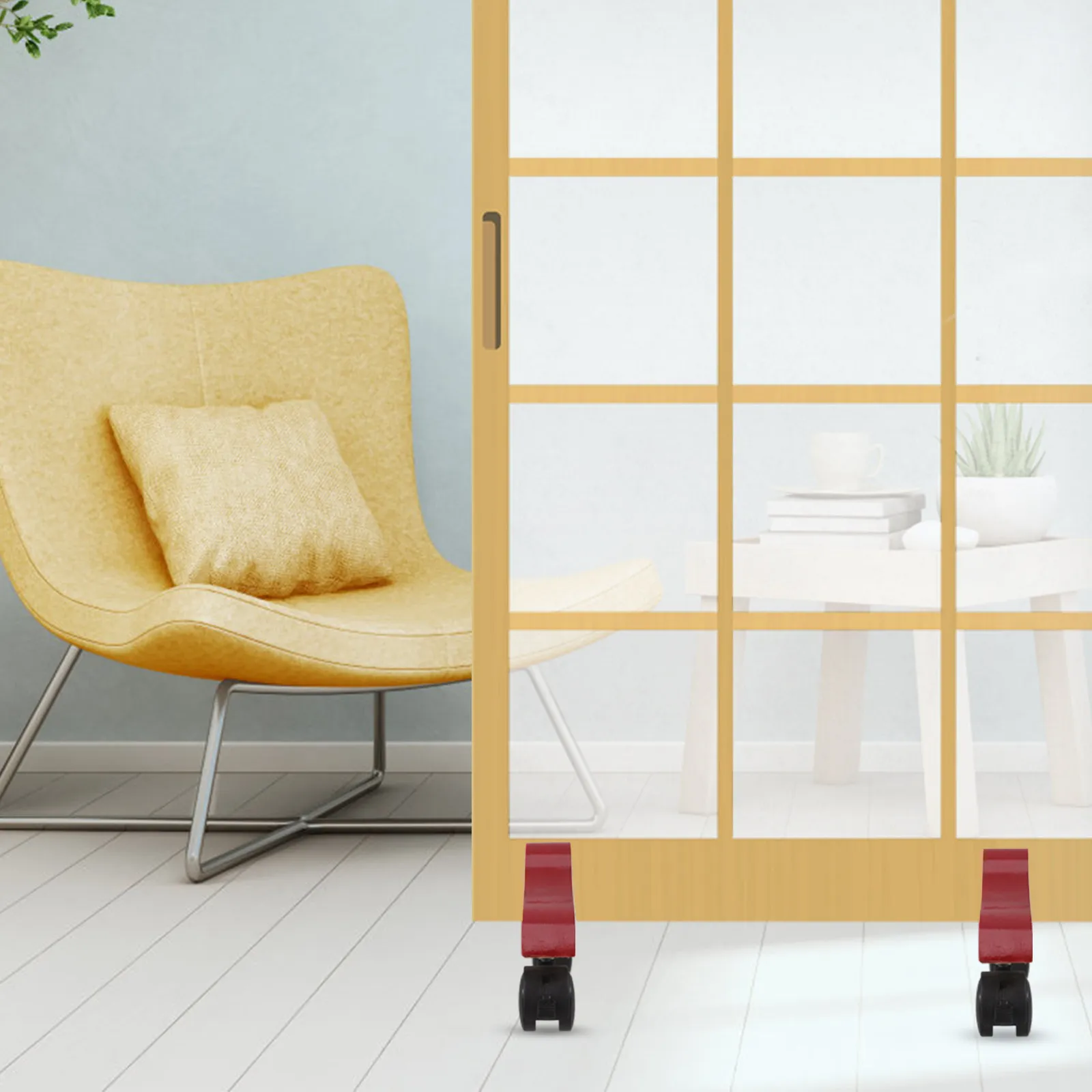 Movable Wheel Room Divider Stand Thickened Wooden Base Stable Privacy Screen Holder Support for Home Office Hotel Spaces