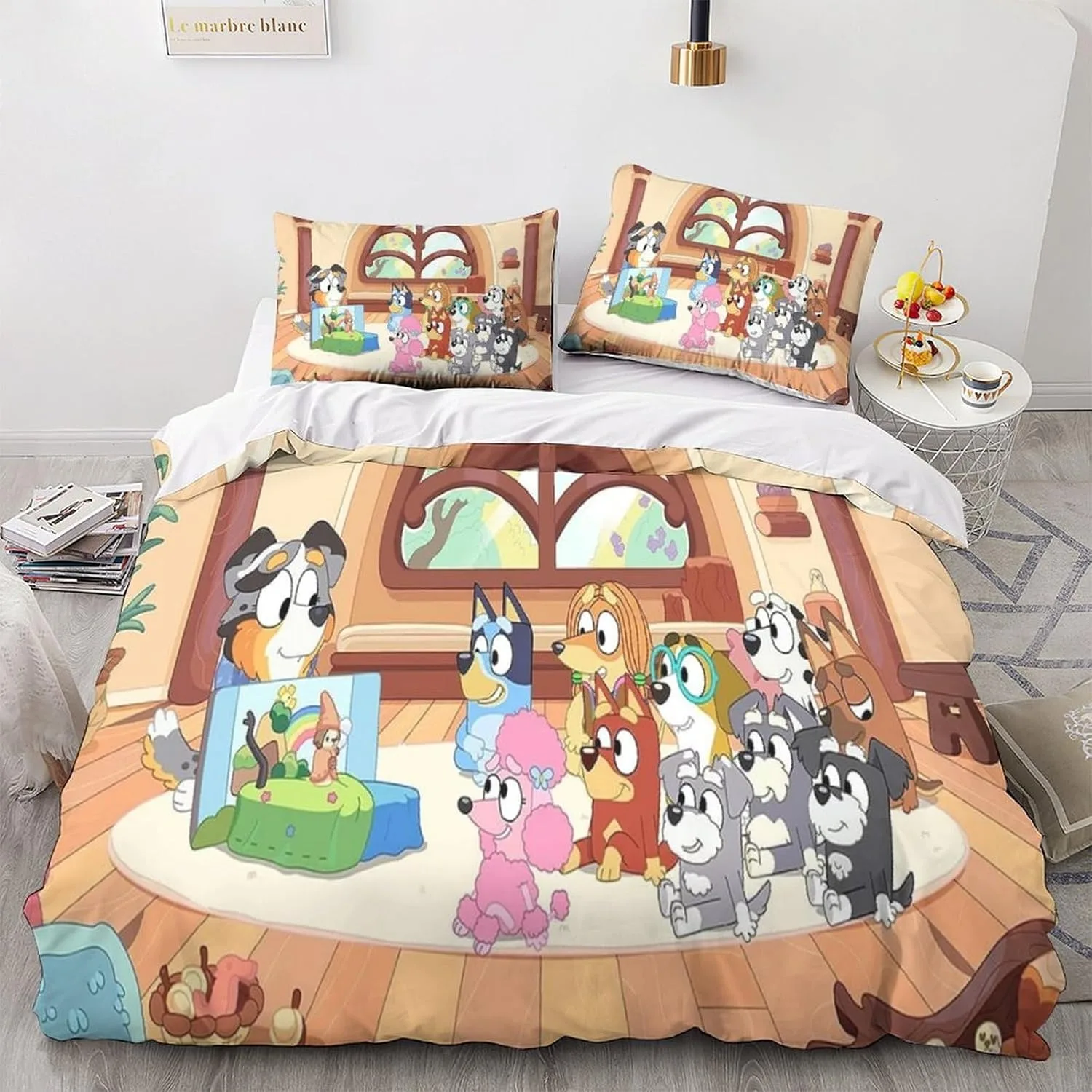 Duvet Cover Pillowcase Bedding Set Adult Boy Girl Bedroom Cartoon B-Blueys Decoration Children Gift Single Double Large Size