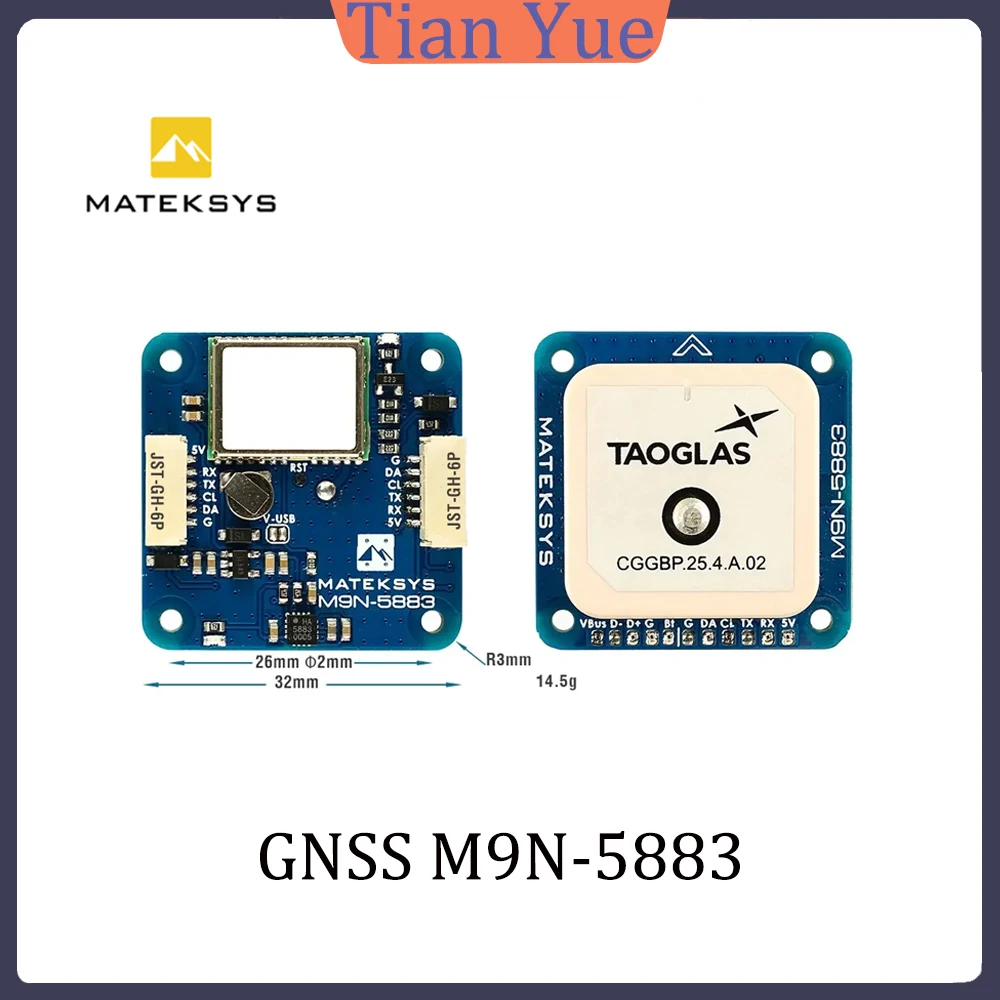 

Компас MATEK MATEKSYS GNSS M9N-5883 GPS для FPV-дронов с большой дальностью полета - Высокоточная навигационная система