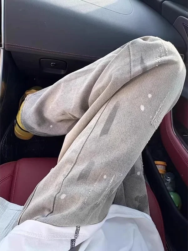 

Мужские джинсы American Sle Dyeing Knife: Весенние, винтажные, трендовые, свободные, прямые, молодежные, повседневные