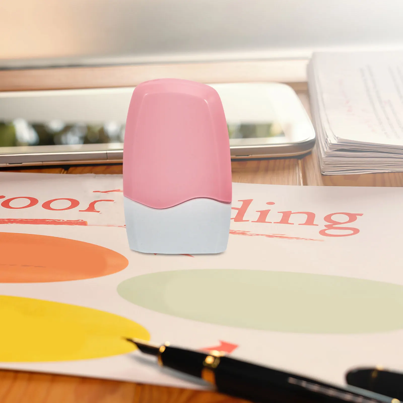 Confidential Privacy Protection Stamp Roller – Pink Address Blackout & Personal Data Security Tool
