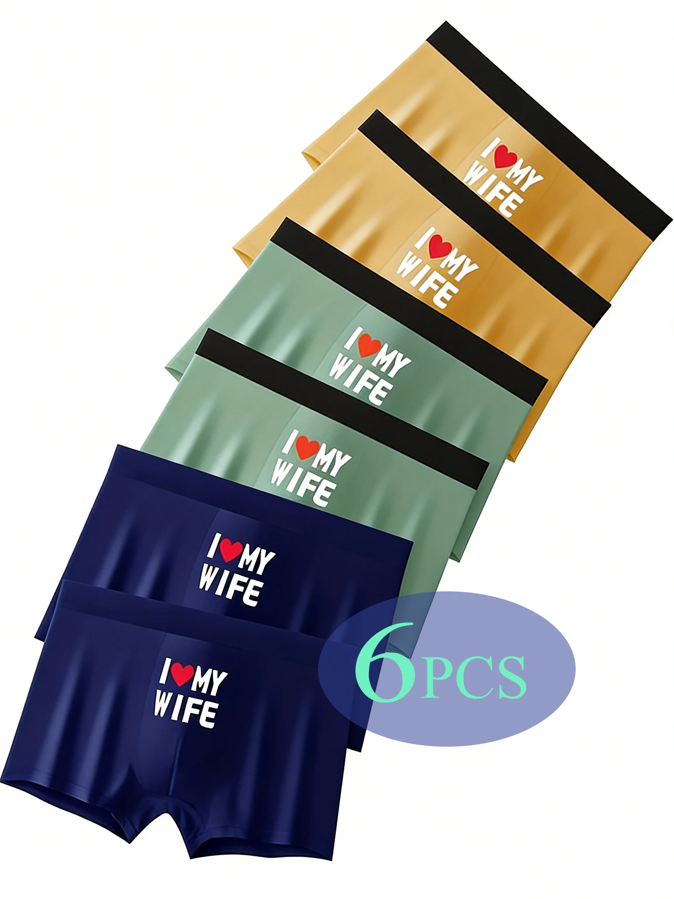 6 PCS men's underwear Romantic confessions printed paragraphs sweet romantic gifts combined with the four seasons