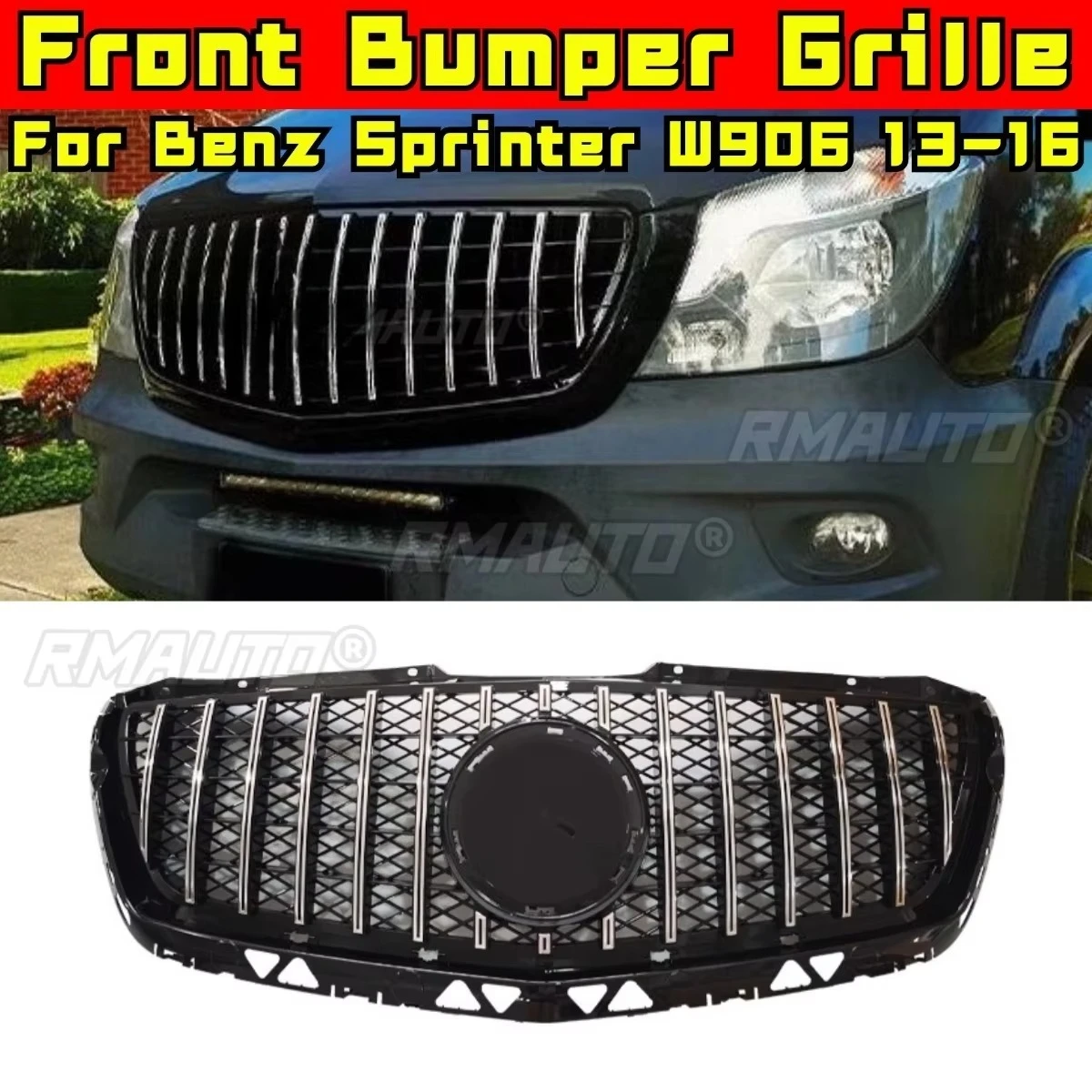 

Car Bumper Grill Decorative Strips Racing Grille Body Kit Front Bumper Grill For Mercedes Benz Sprinter W906 GT 2013-2016